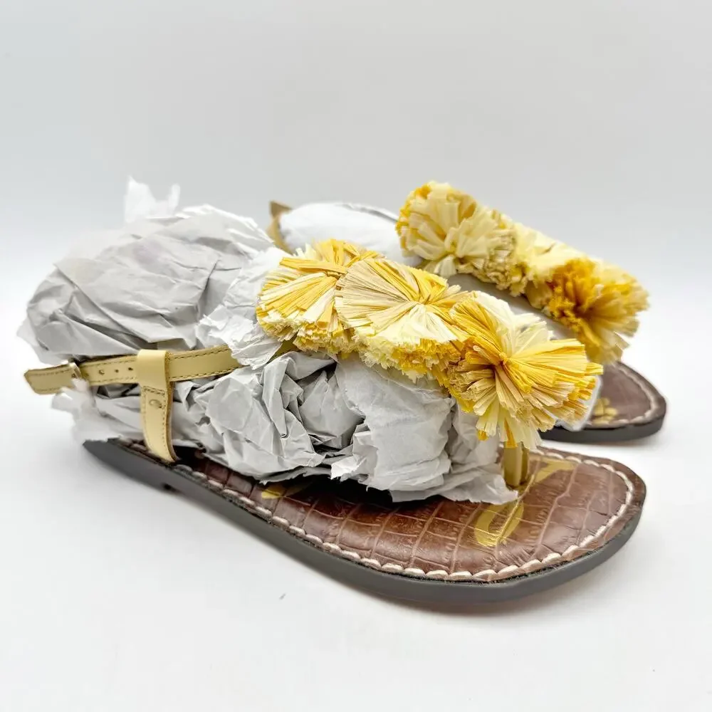 Sam Edelman Girls Gillie Mini Sandals US 1 M EU 32 Yellow Leather NIB